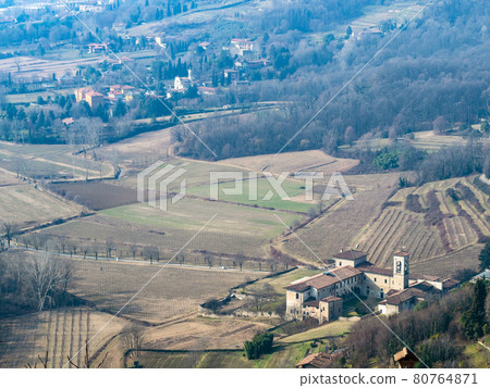 rural fields in suburbs of Bergamo in spring rural fields in suburbs of Bergamo in spring 80764871
