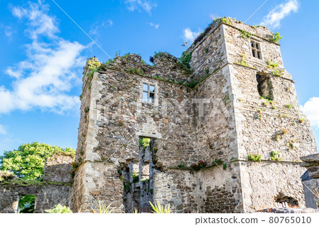 The castle ruins in Manorhamilton, erected in 1634 by Sir Frederick Hamilton - County Leitrim, Ireland 80765010