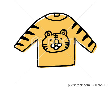 Tiger face sleeve only tiger pattern sweater - Stock Illustration