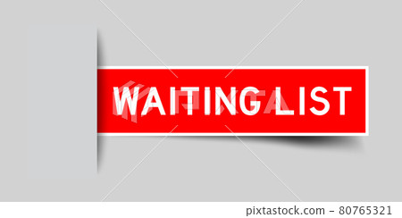 Label Sticker Red Color In Word Waiting List - Stock Illustration 