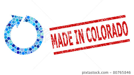 Distress Made in Colorado Watermark and Rotate Mosaic of Circles 80765846
