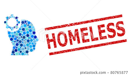 Grunge Homeless Stamp Print and Intellect Gear Collage of Circles Grunge Homeless Stamp Print and Intellect Gear Collage of Circles 80765877