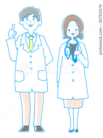 站立的男性和女性醫生 站立的男性和女性醫生 80765878