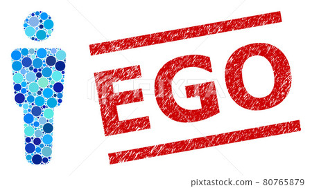 Scratched Ego Seal and Man Alone Mosaic of Round Dots 80765879