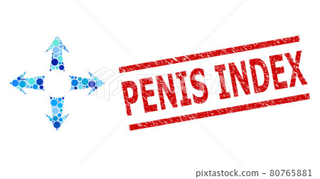 Textured Penis Index Watermark and Expand Arrows Mosaic of Rounded Dots 80765881