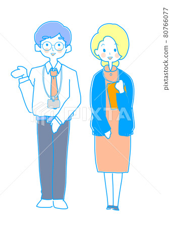 Medical office work for men and women standing 80766077