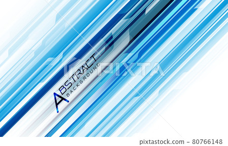 Abstract blue line cyber geometric dynamic on white design modern futuristic technology background vector illustration. 80766148