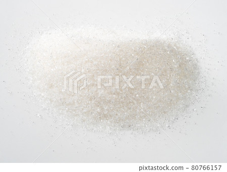 pile of white sugar from sugar beet on white 80766157