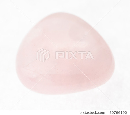 tumbled pink (rose) quartz gem on white 80766190