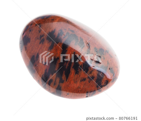 polished mahogany obsidian gemstone on white polished mahogany obsidian gemstone on white 80766191