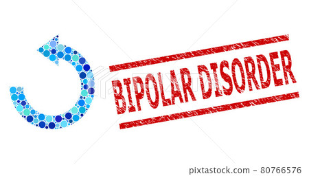 Textured Bipolar Disorder Stamp Seal and Rotate Left Composition of Circles 80766576