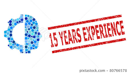 Textured 15 Years Experience Watermark and Cyborg Gear Composition of Rounded Dots Textured 15 Years Experience Watermark and Cyborg Gear Composition of Rounded Dots 80766578