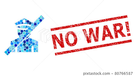Grunge No War Exclamation. Watermark and Frorbidden Police Collage of Rounded Dots Grunge No War Exclamation. Watermark and Frorbidden Police Collage of Rounded Dots 80766587