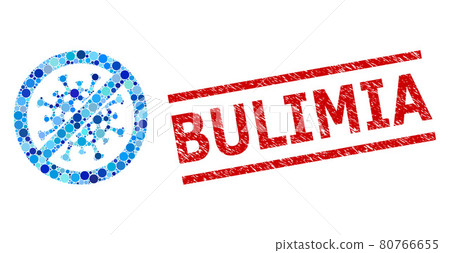 Grunge Bulimia Stamp and Stop Covid-19 Virus Collage of Circles Grunge Bulimia Stamp and Stop Covid-19 Virus Collage of Circles 80766655