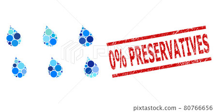 Textured 0 percents Preservatives Stamp and... - Stock Illustration ...