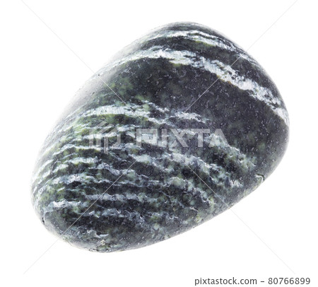 tumbled chrysotile serpentine gemstone on white tumbled chrysotile serpentine gemstone on white 80766899