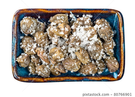 capers salted with sea salt in ceramic bowl cutout capers salted with sea salt in ceramic bowl cutout 80766901