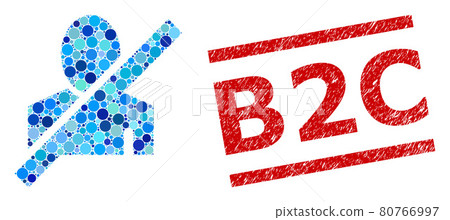 Textured B2C Stamp and Frorbidden Man Composition of Circles 80766997