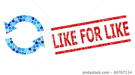 Grunge Like for Like Stamp and Refresh Composition of Circles 80767114