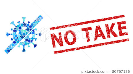 Scratched No Take Stamp Imitation and No Flu Virus Collage of Circles Scratched No Take Stamp Imitation and No Flu Virus Collage of Circles 80767126