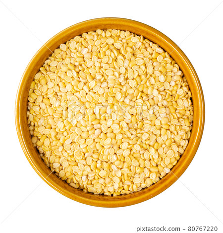 split green mung beans in round bowl cutout split green mung beans in round bowl cutout 80767220