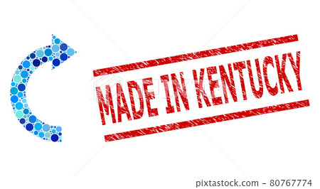 Grunge Made in Kentucky Watermark and Rotate Right Collage of Circles Grunge Made in Kentucky Watermark and Rotate Right Collage of Circles 80767774
