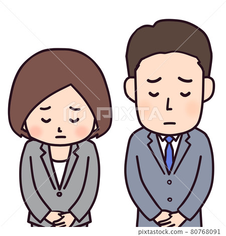 男女西裝道歉，上身 80768091