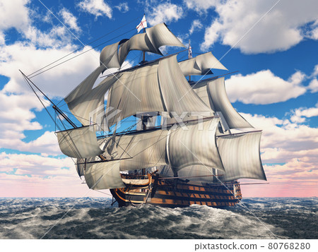 HMS Victory in the stormy sea HMS Victory in the stormy sea 80768280