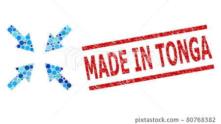 Scratched Made in Tonga Stamp Imitation and Compress Arrows Collage of Rounded Dots Scratched Made in Tonga Stamp Imitation and Compress Arrows Collage of Rounded Dots 80768382