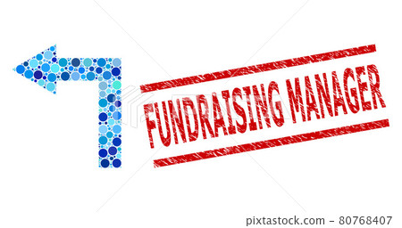 Textured Fundraising Manager Stamp and Turn Left Collage of Round Dots 80768407