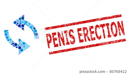 Grunge Penis Erection Watermark and Exchange Arrows Composition of Circles 80768422