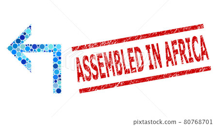 Distress Assembled in Africa Stamp Seal and Turn Left Mosaic of Round Dots 80768701