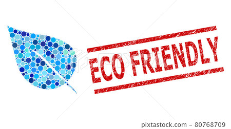 Grunge Eco Friendly Watermark and Plant Leaf... - Stock Illustration ...
