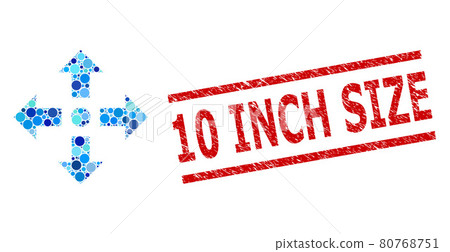 Grunge 10 Inch Size Stamp Seal and Expand Arrows Composition of Circles 80768751