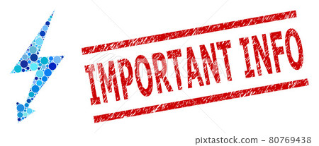 Scratched Important Info Stamp Seal and Electric Strike Composition of Circles Scratched Important Info Stamp Seal and Electric Strike Composition of Circles 80769438