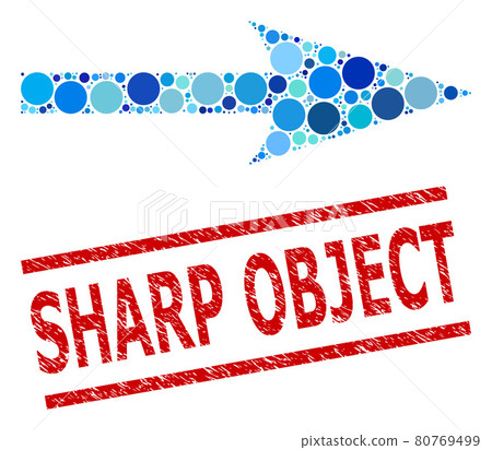 Grunge Sharp Object Stamp Imitation and Sharp Arrow Right Mosaic of Rounded Dots Grunge Sharp Object Stamp Imitation and Sharp Arrow Right Mosaic of Rounded Dots 80769499