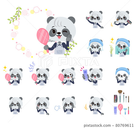 Panda girl set on beauty 80769611