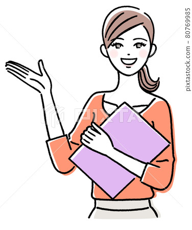 Woman explaining with a file Woman explaining with a file 80769985