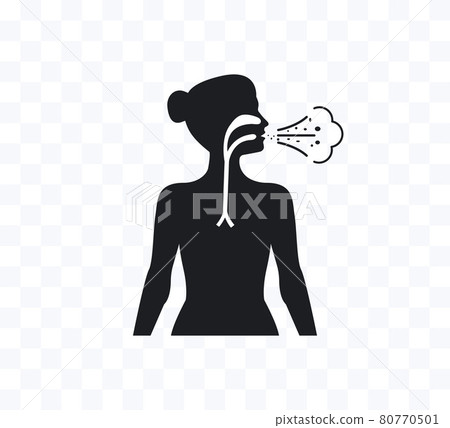 Common cold, cough, flu icon. Vector illustration, flat design. 80770501