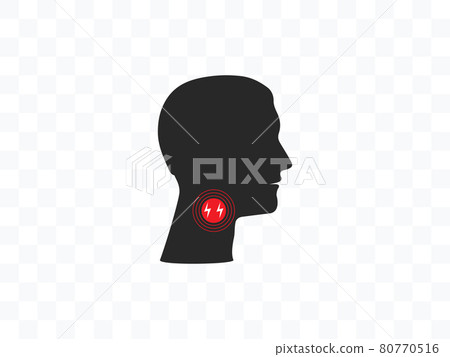 Pain, sore throat icon. Vector illustration, flat design. Pain, sore throat icon. Vector illustration, flat design. 80770516