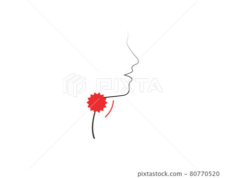 Pain sore throat icon. Vector illustration, flat design. Pain sore throat icon. Vector illustration, flat design. 80770520