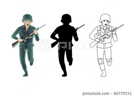 set of soldier in three styles 80770551
