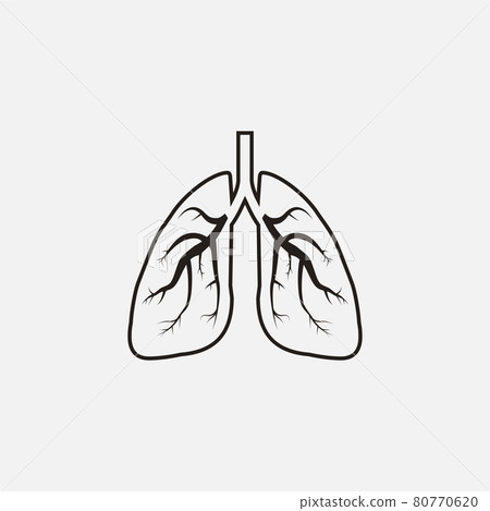 Lungs, medical icon. Vector illustration, flat design. 80770620