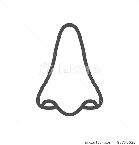 Nose icon on white background. Vector illustration, flat design. 80770622
