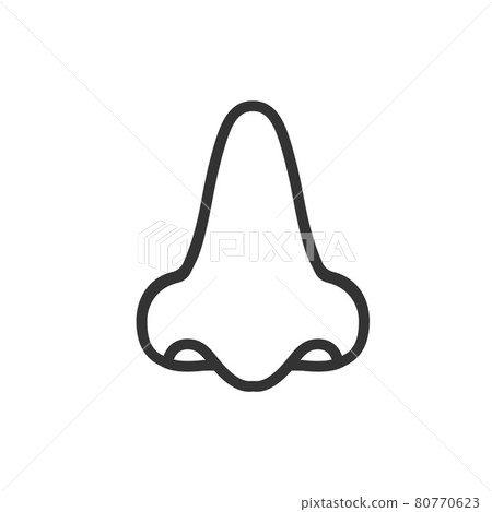 Nose icon on white background. Vector illustration, flat design. 80770623