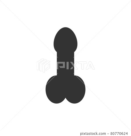 Men penis icon. Vector illustration, flat design. 80770624