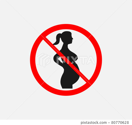 Danger for pregnant, not drink. Vector illustration. Flat. 80770628