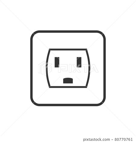 Power electrical socket icon. Vector illustration, flat design. 80770761