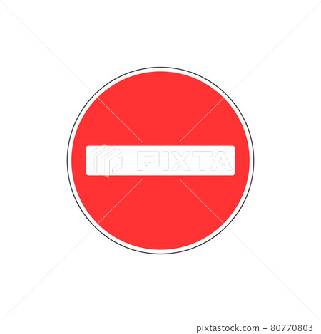 No entry sign. Vector illustration, flat design. No entry sign. Vector illustration, flat design. 80770803