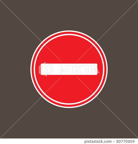 No entry sign. Vector illustration, flat design. No entry sign. Vector illustration, flat design. 80770804